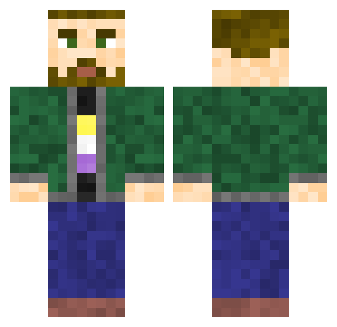 varlo Minecraft skin, front and back view