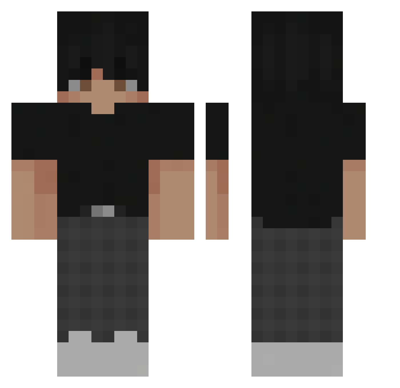 Zeechi14 Minecraft skin, front and back view