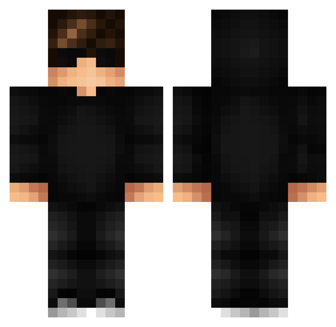 WastedLands Minecraft skin, front and back view