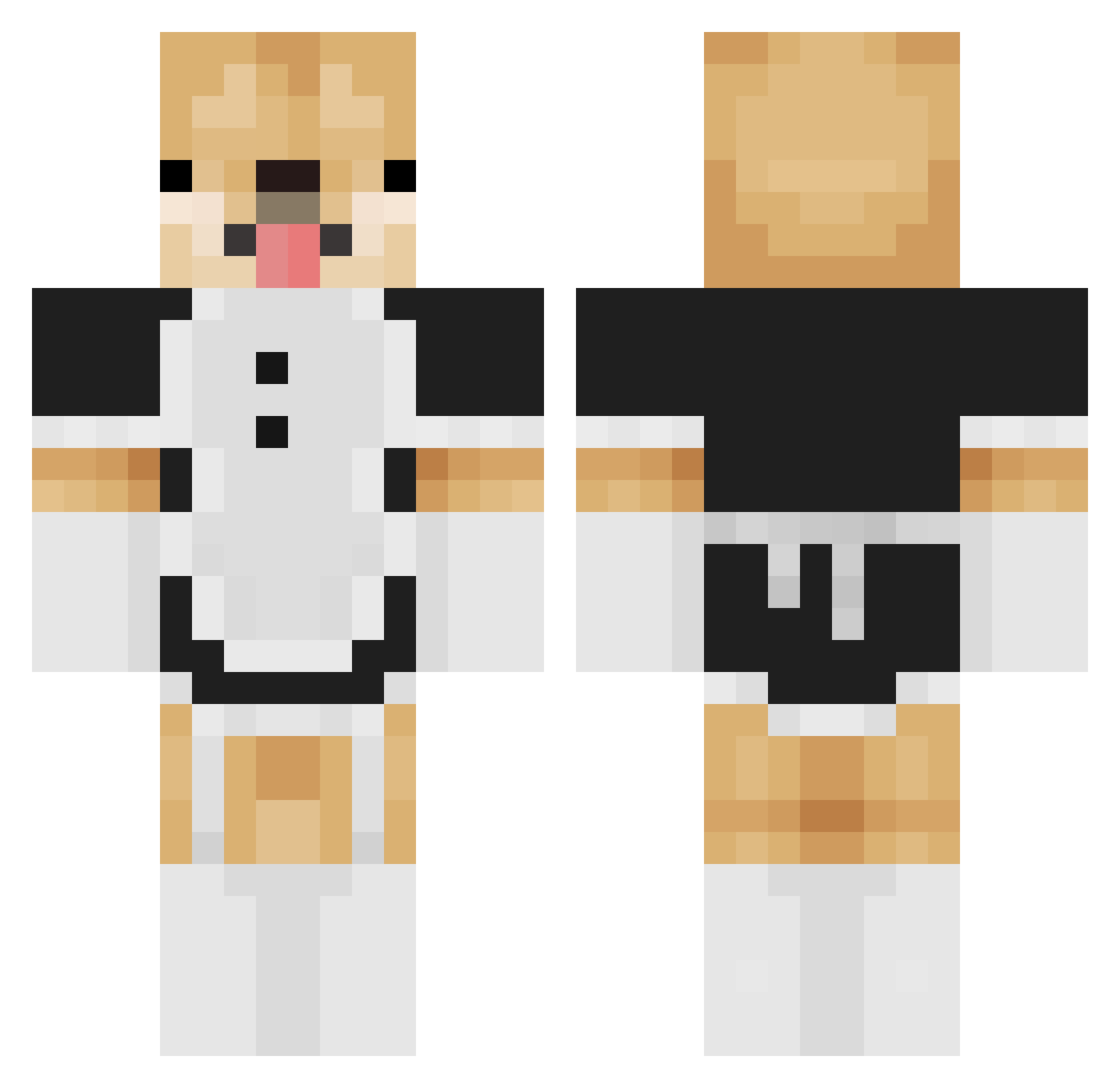 YouAreSquare Minecraft skin, front and back view