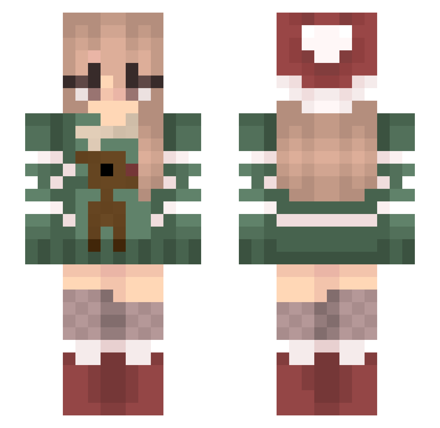 Chi4rella Minecraft skin, front and back view