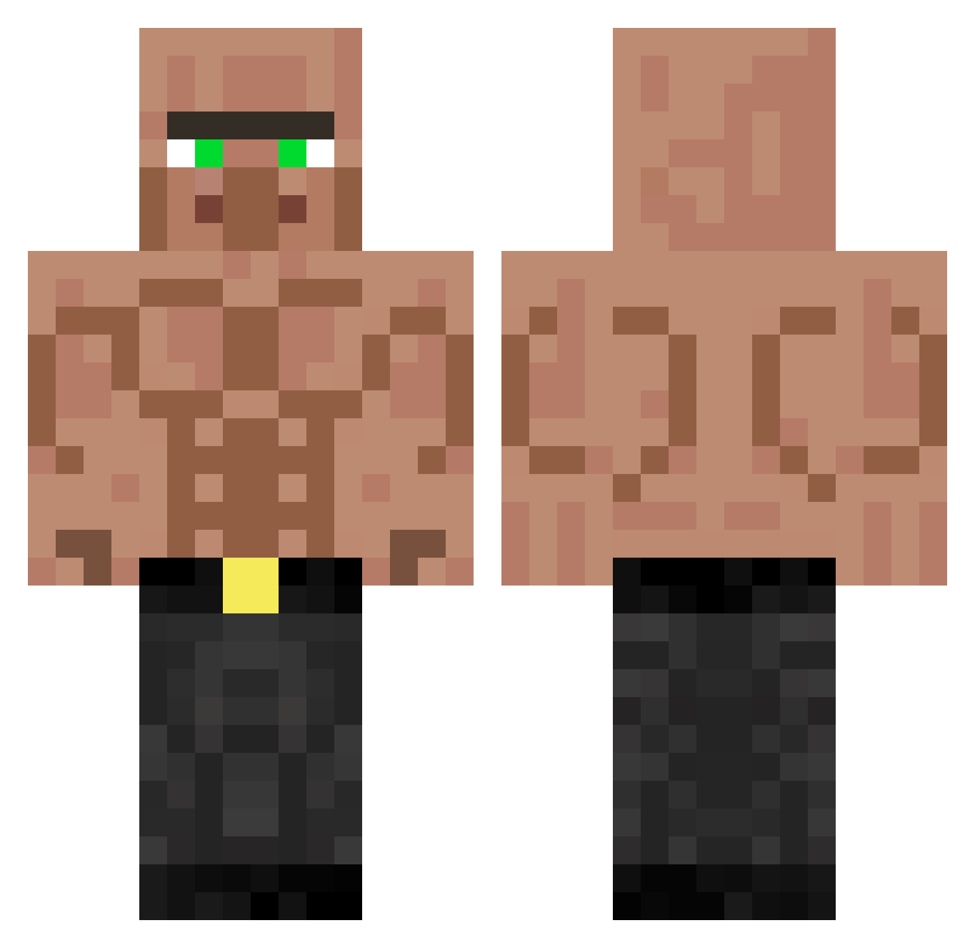Bigfatburgerr Minecraft skin, front and back view