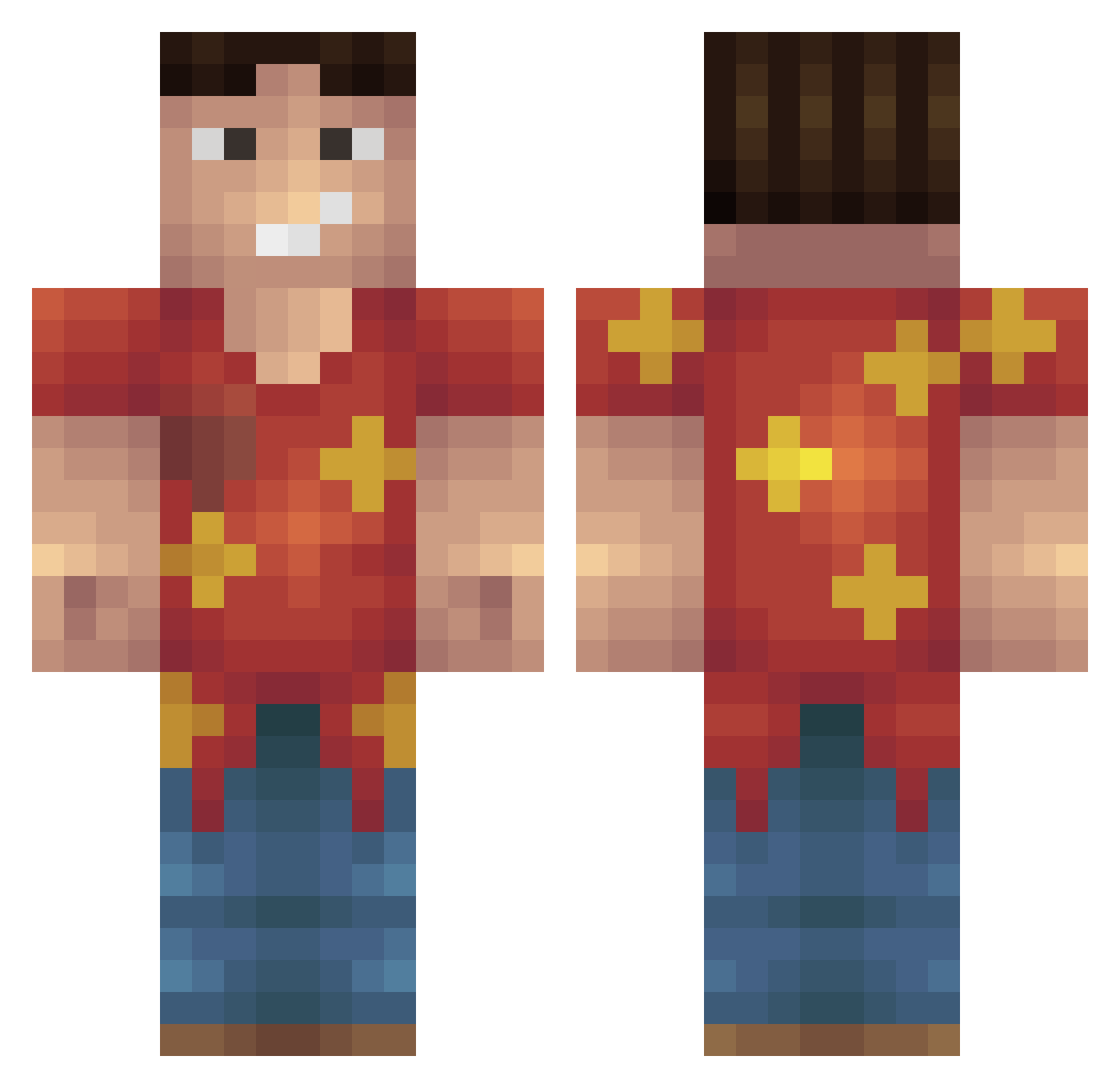 teggle Minecraft skin, front and back view