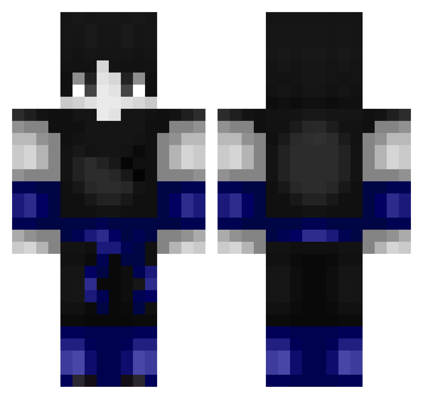 King100Go Minecraft skin, front and back view