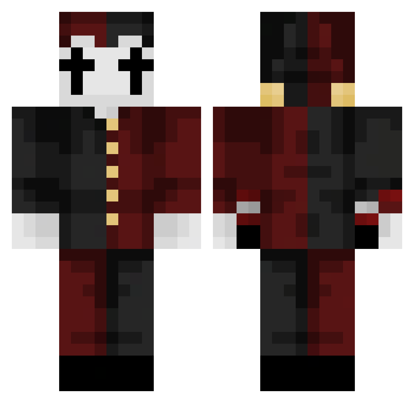 Kamer_K Minecraft skin, front and back view