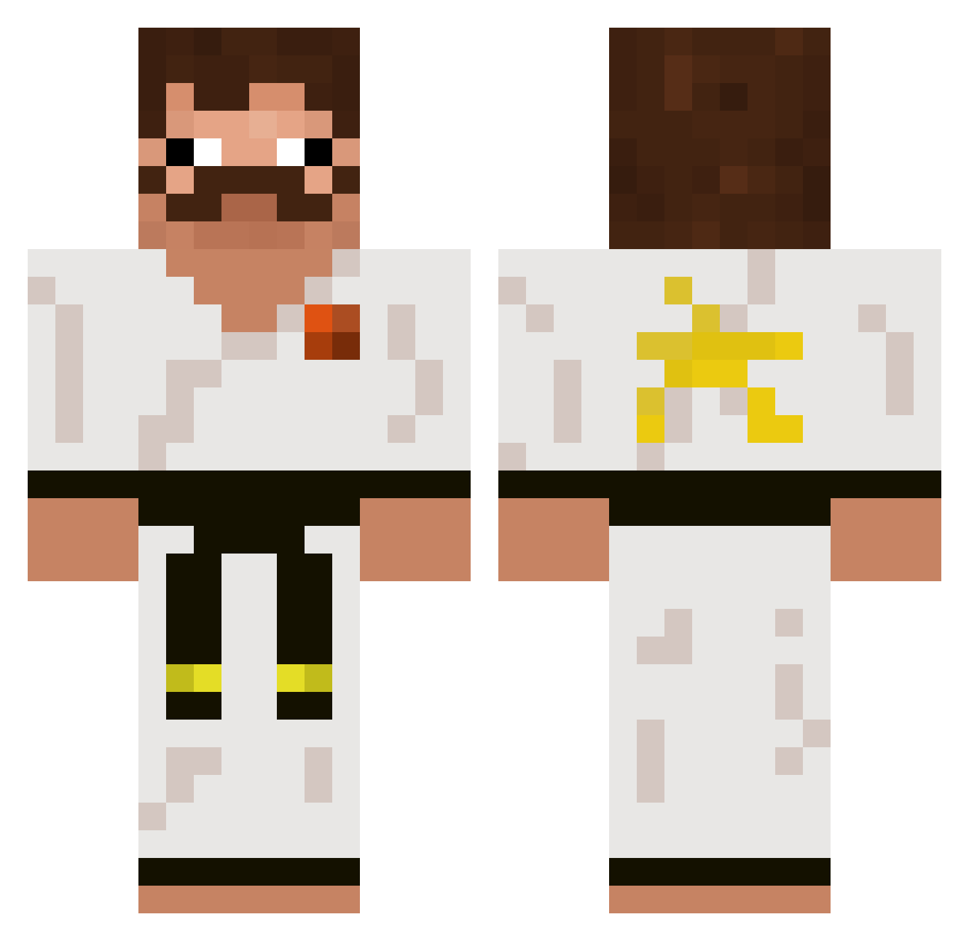 yGustta Minecraft skin, front and back view