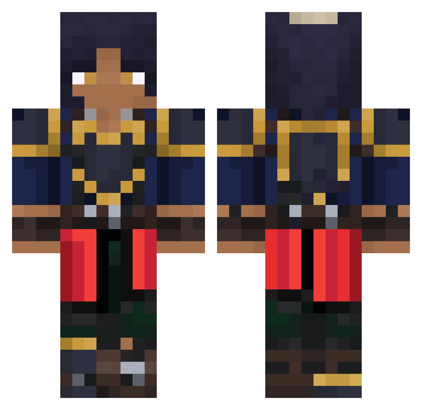 arian0803 Minecraft skin, front and back view