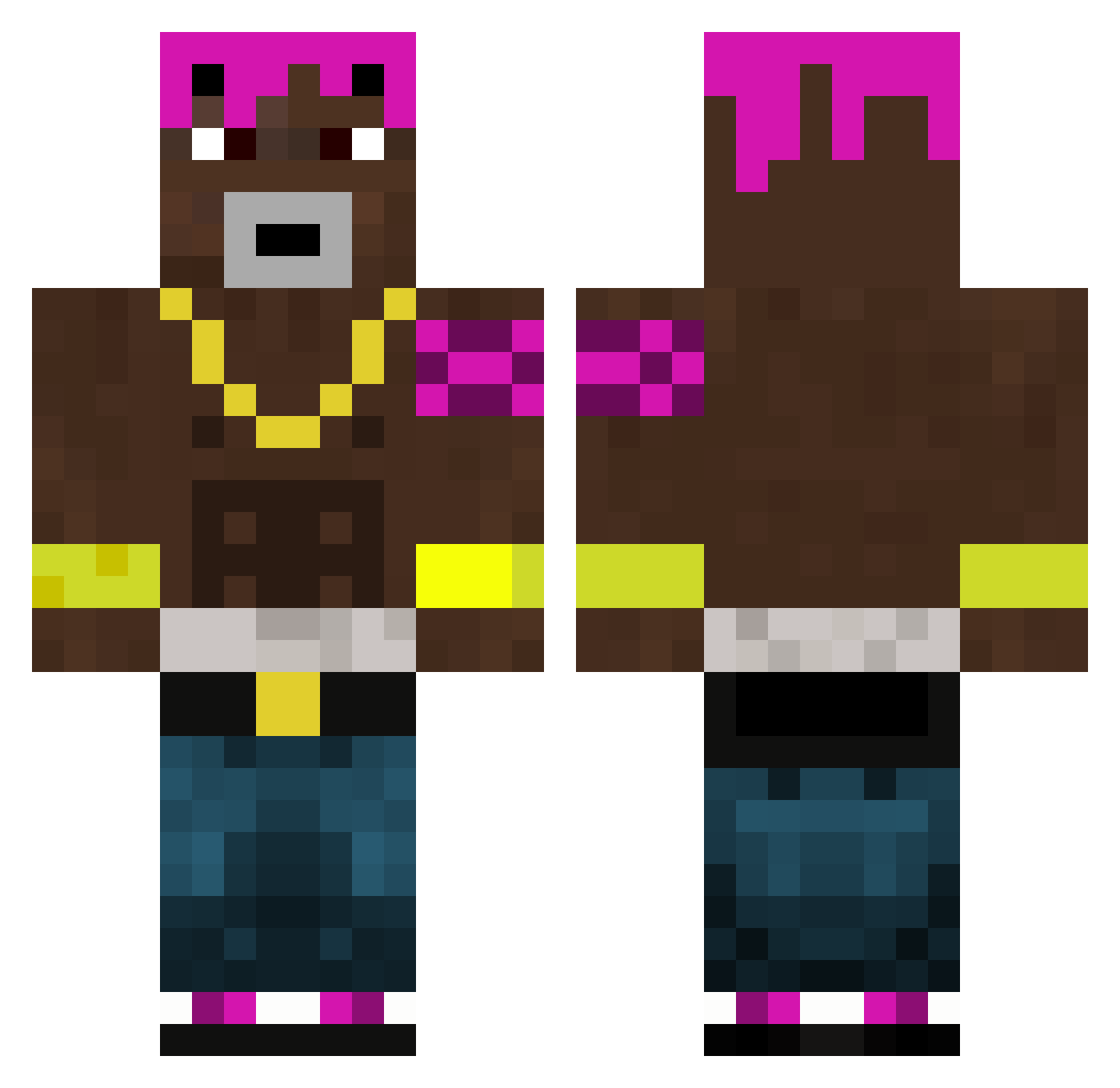 Feezed Minecraft skin, front and back view