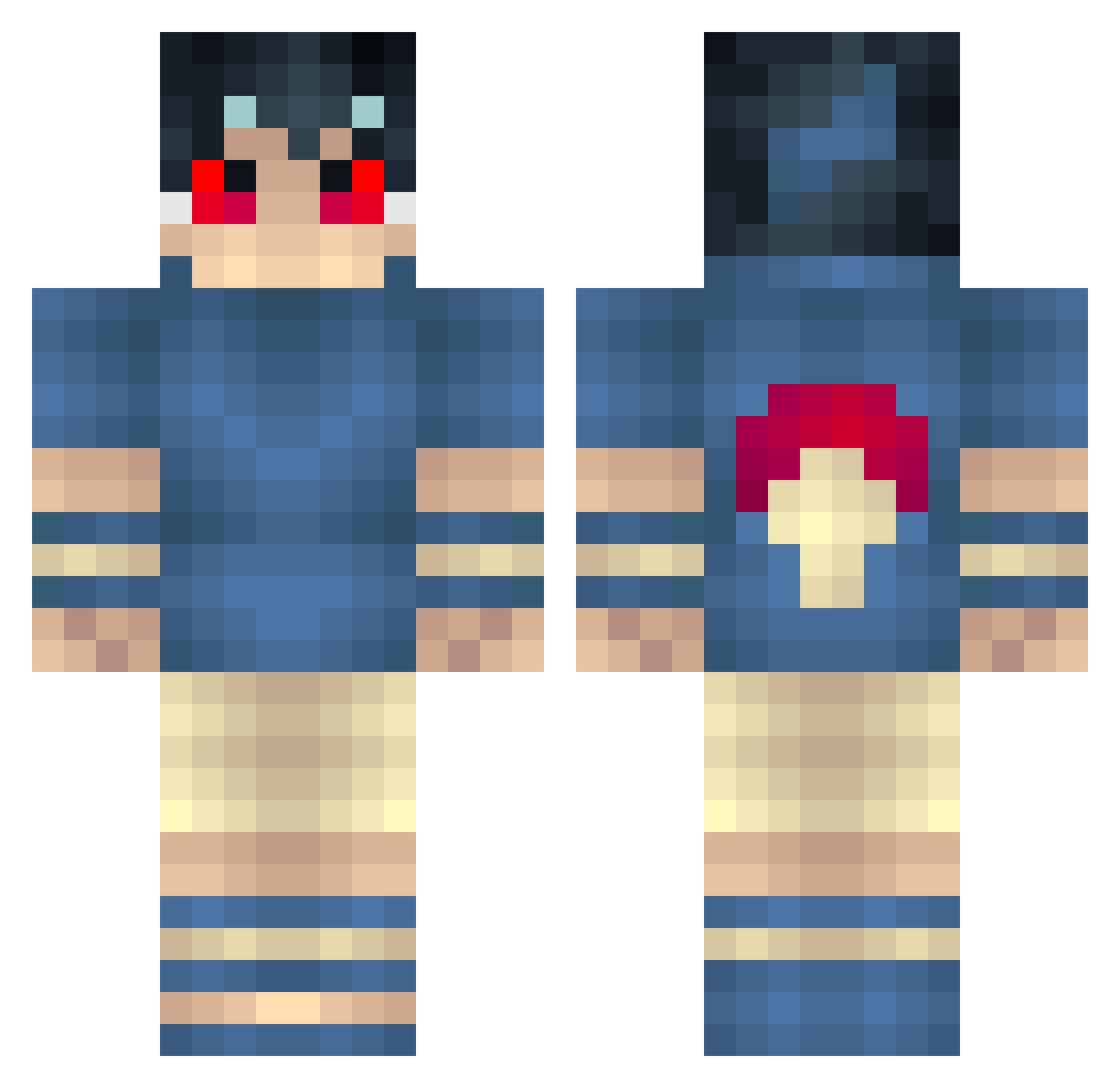 slapdicc Minecraft skin, front and back view
