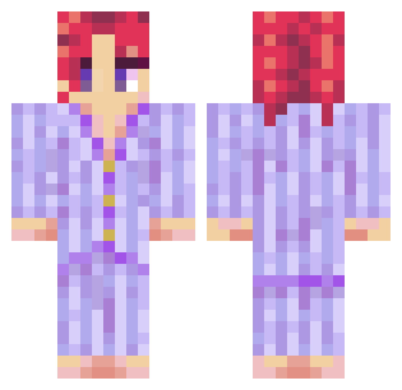 Dunkle555 Minecraft skin, front and back view