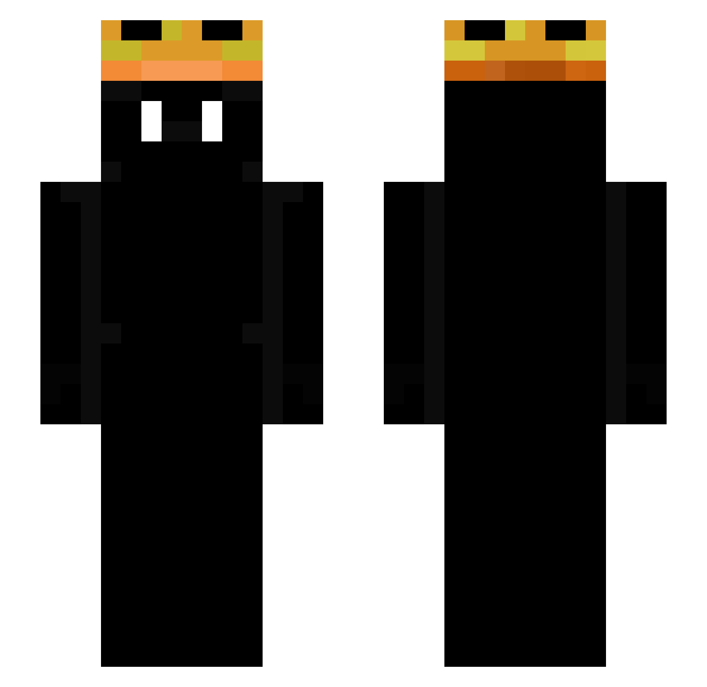 GNU25 Minecraft skin, front and back view