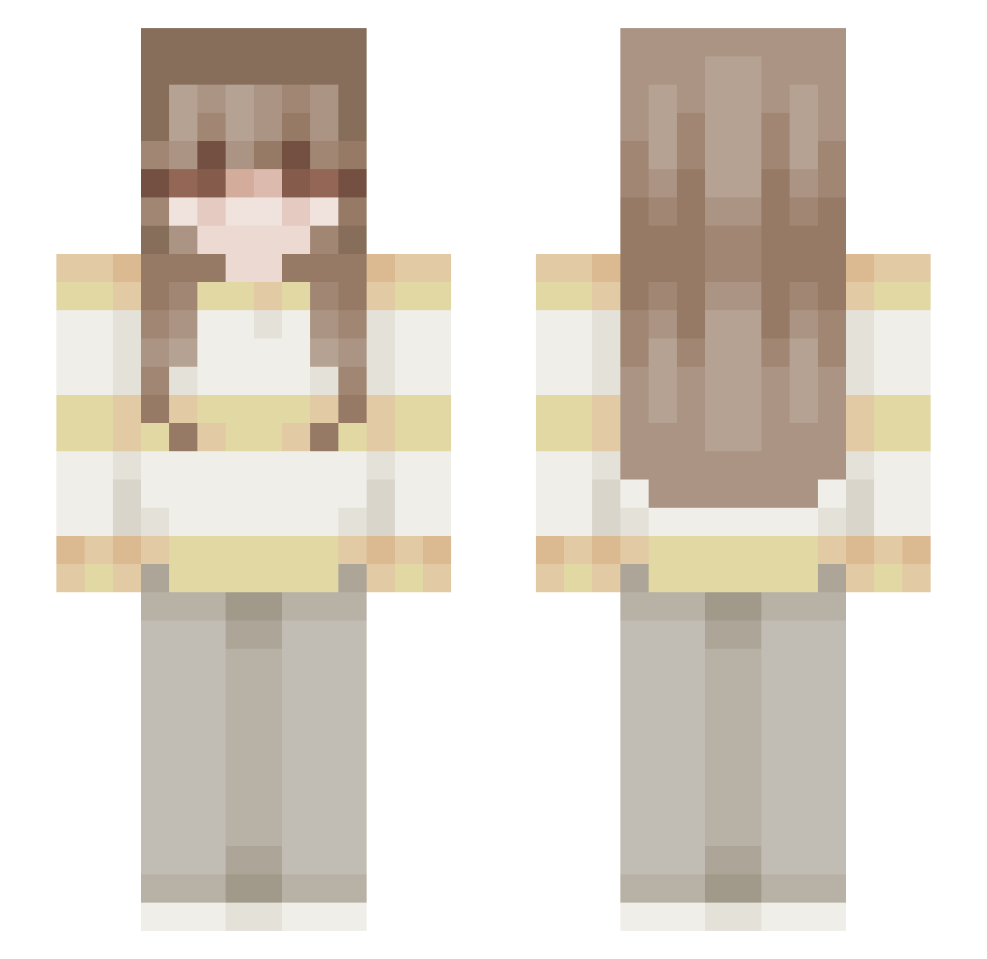 vwut Minecraft skin, front and back view