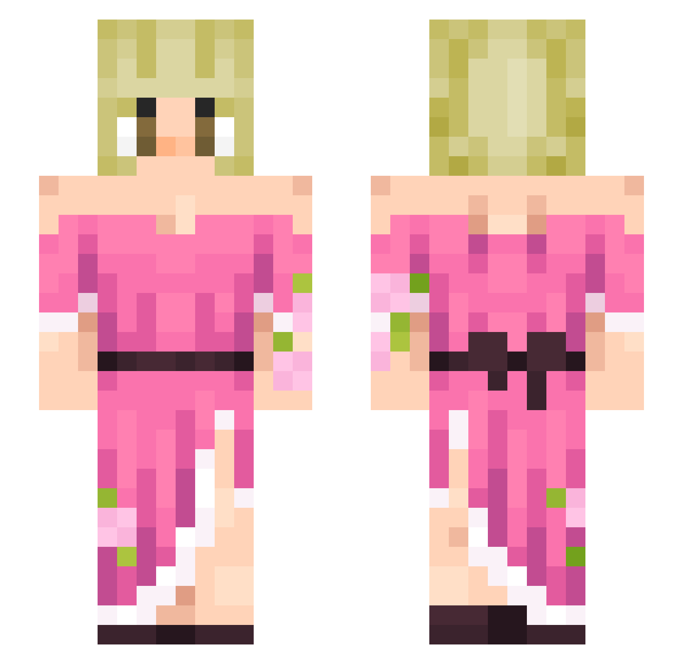 MysticWolf10 Minecraft skin, front and back view