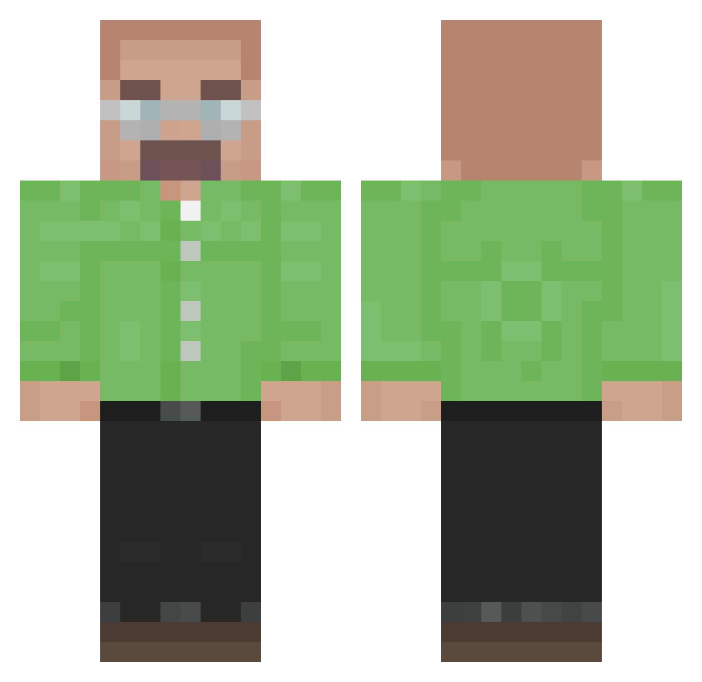 olivertopping61 Minecraft skin, front and back view