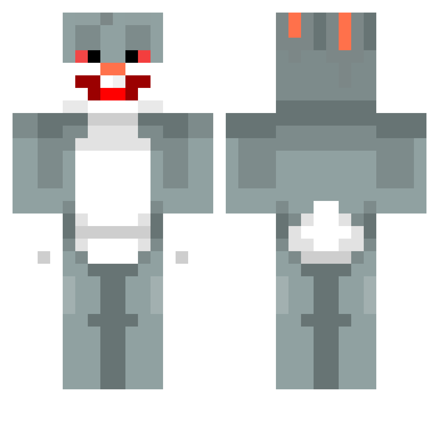 matte2k Minecraft skin, front and back view