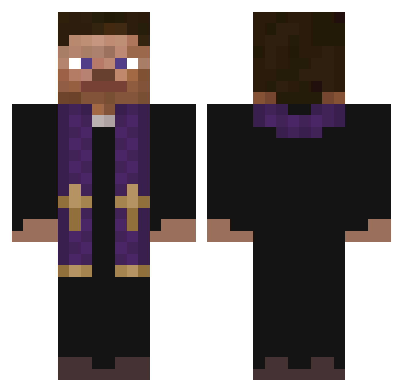 TLouisEL Minecraft skin, front and back view
