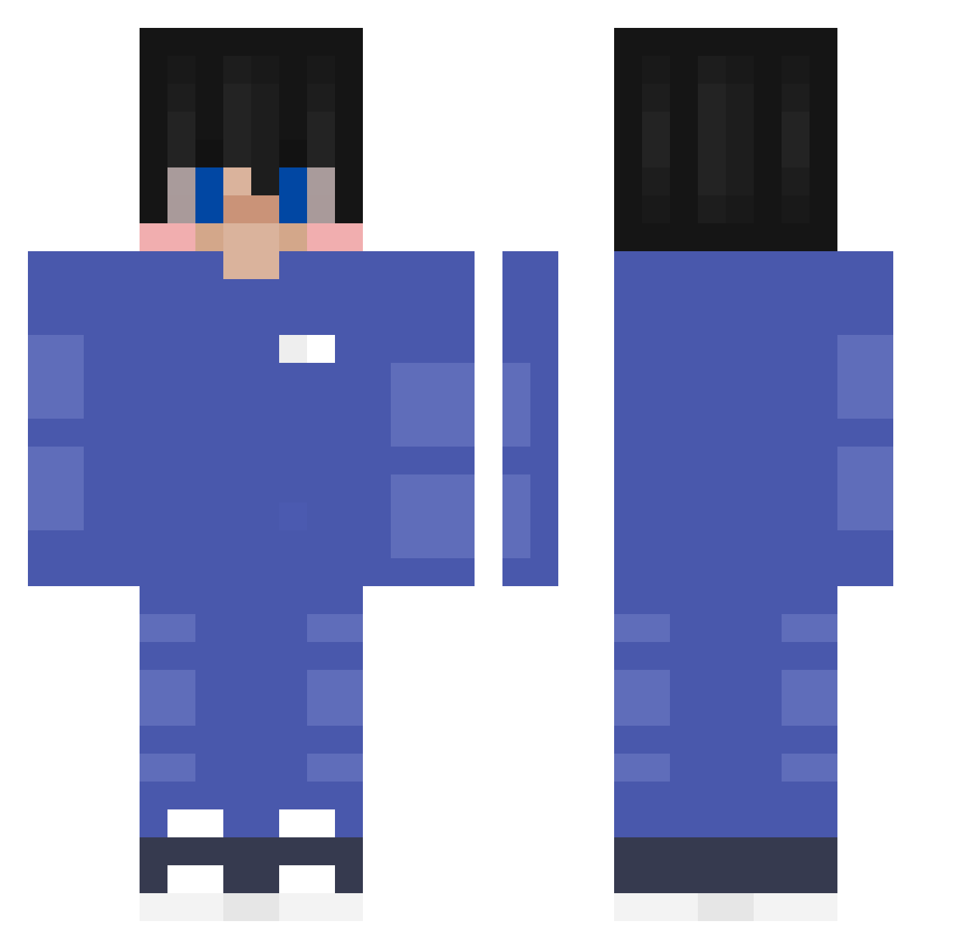 VPN0T0 Minecraft skin, front and back view