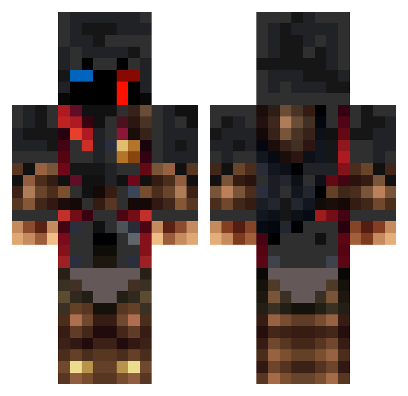 SHADOW2624 Minecraft skin, front and back view