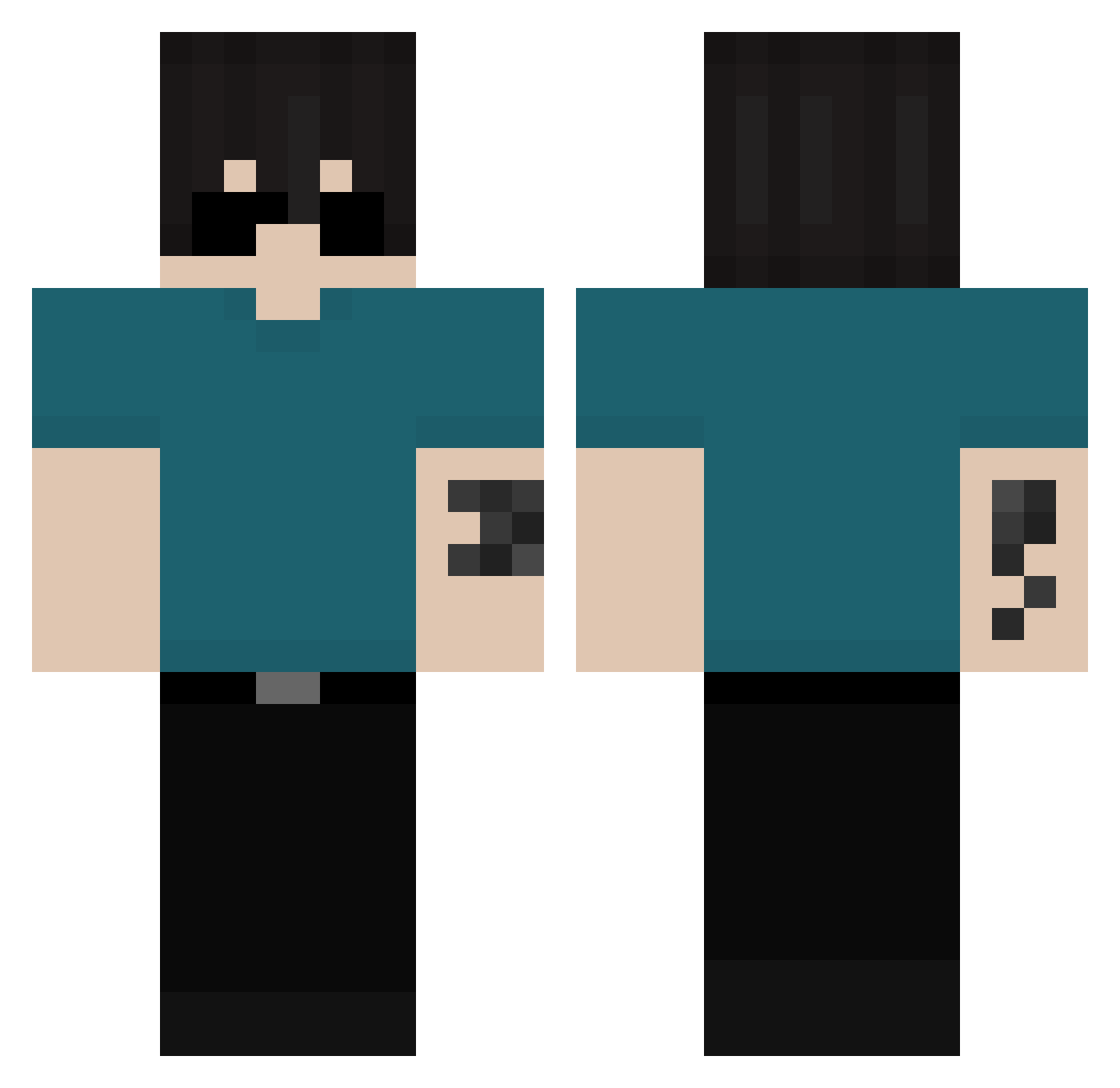 Svarthjorn Minecraft skin, front and back view