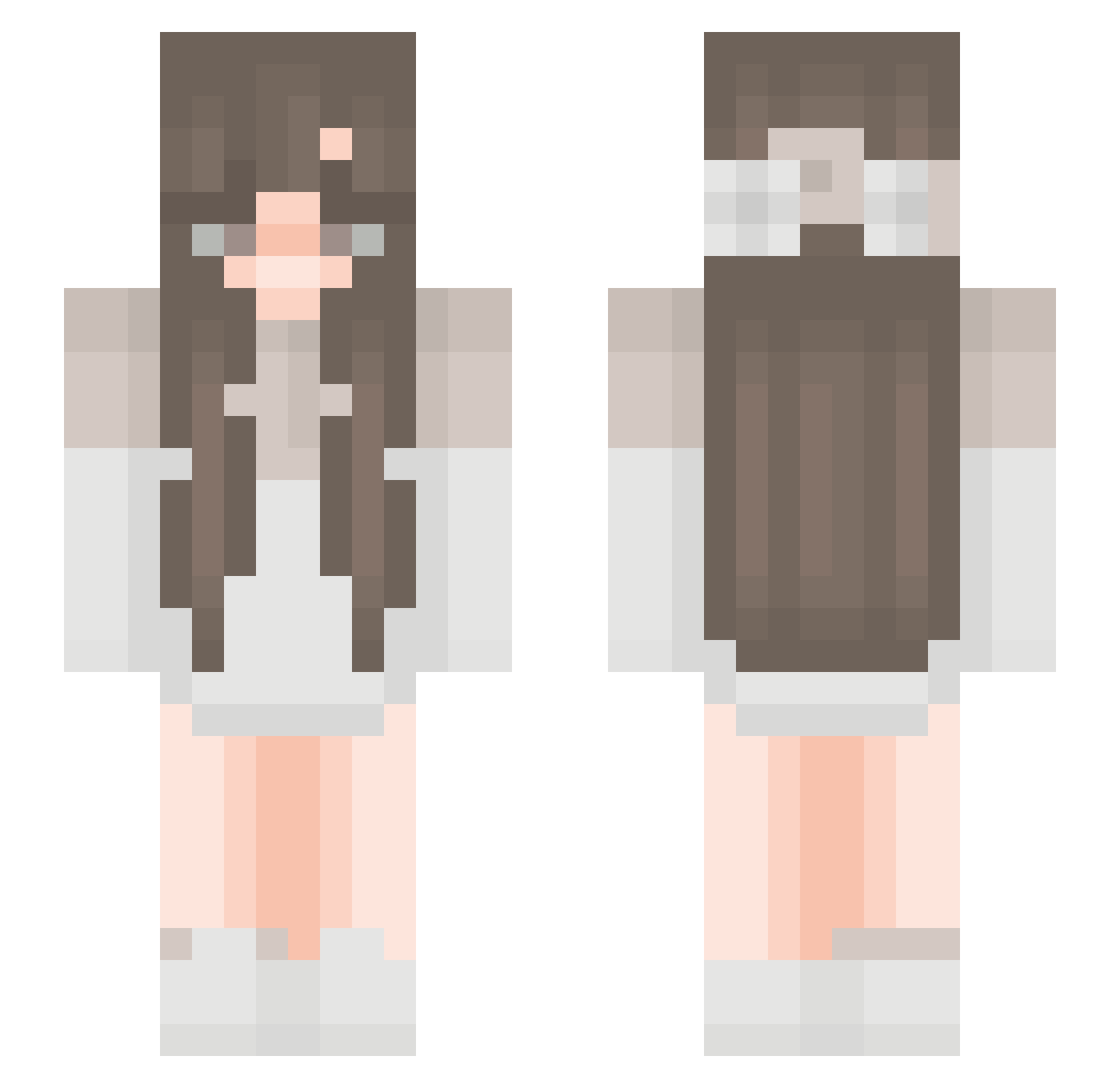 dainties Minecraft skin, front and back view