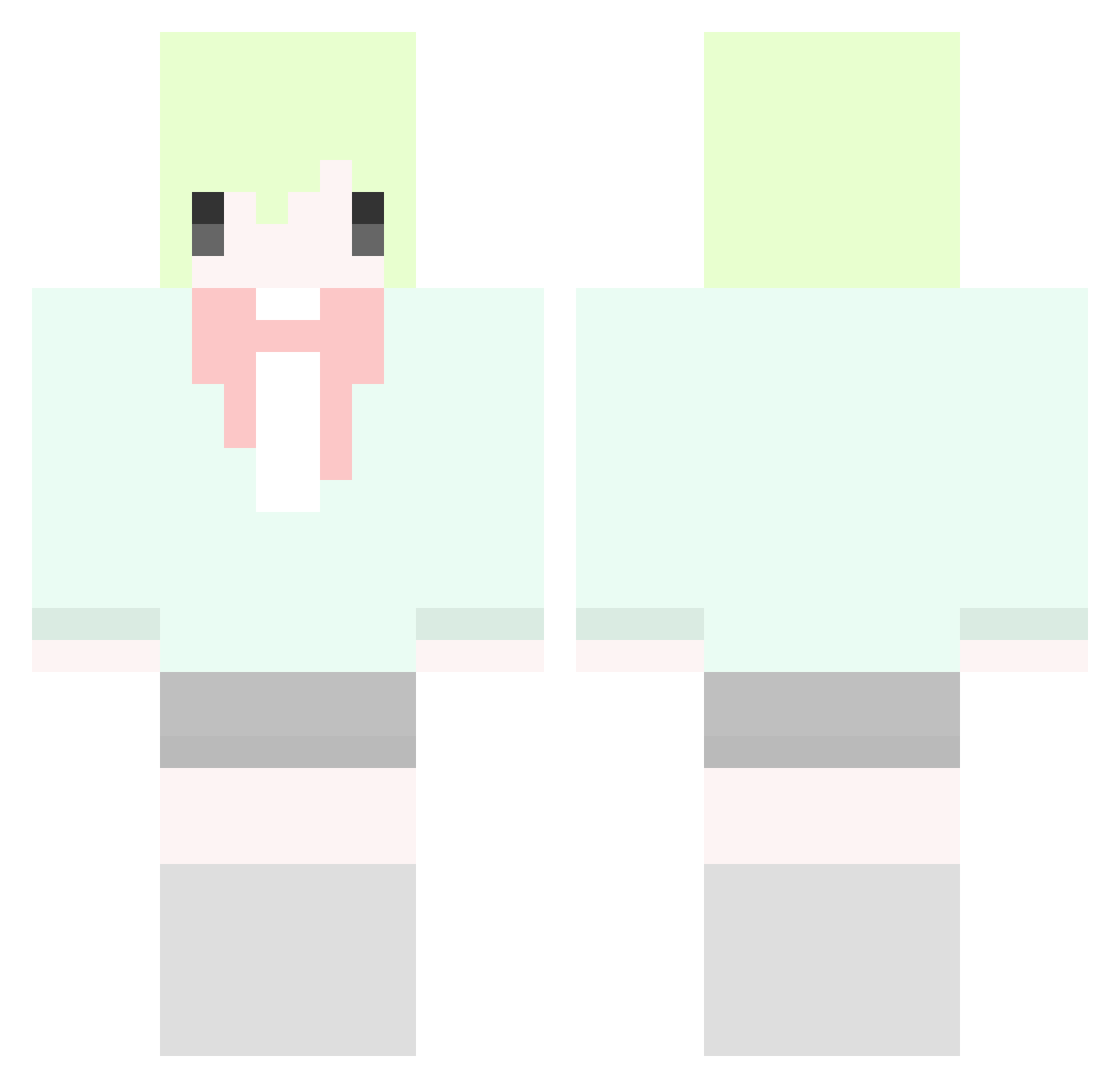 Rawwstar Minecraft skin, front and back view