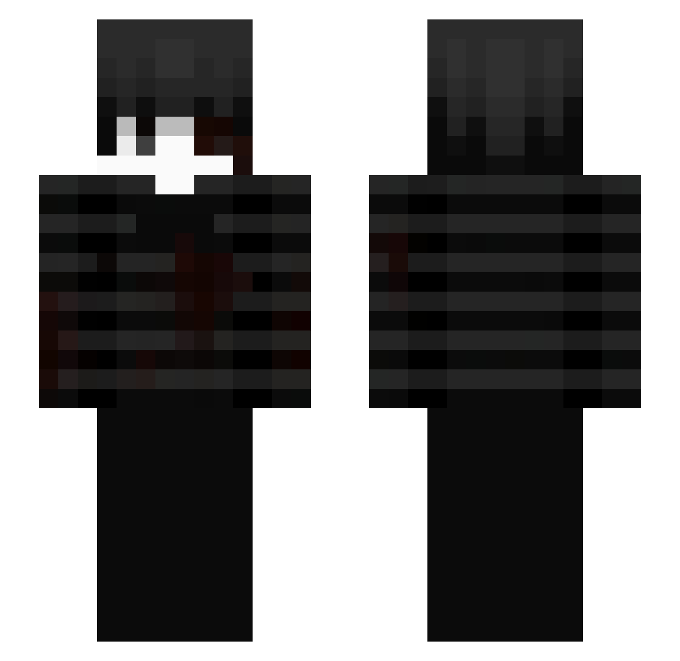 enthics Minecraft skin, front and back view