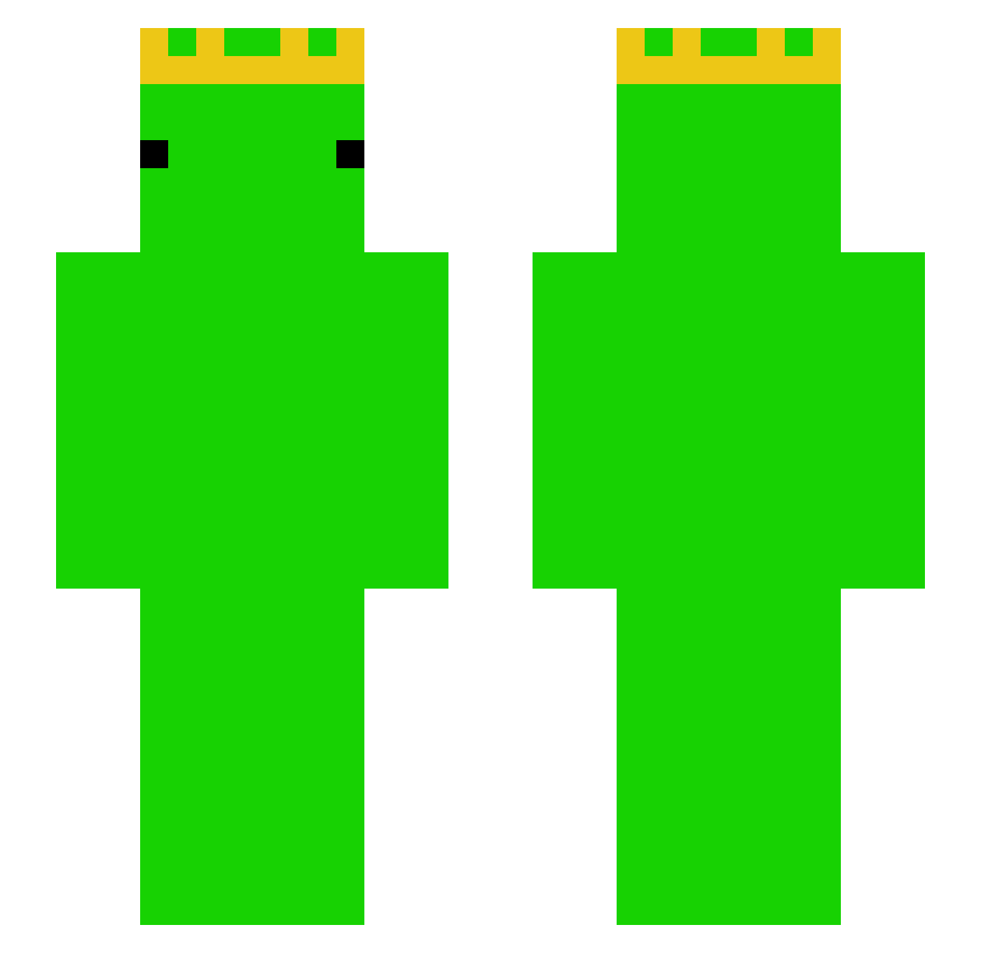 snapere Minecraft skin, front and back view