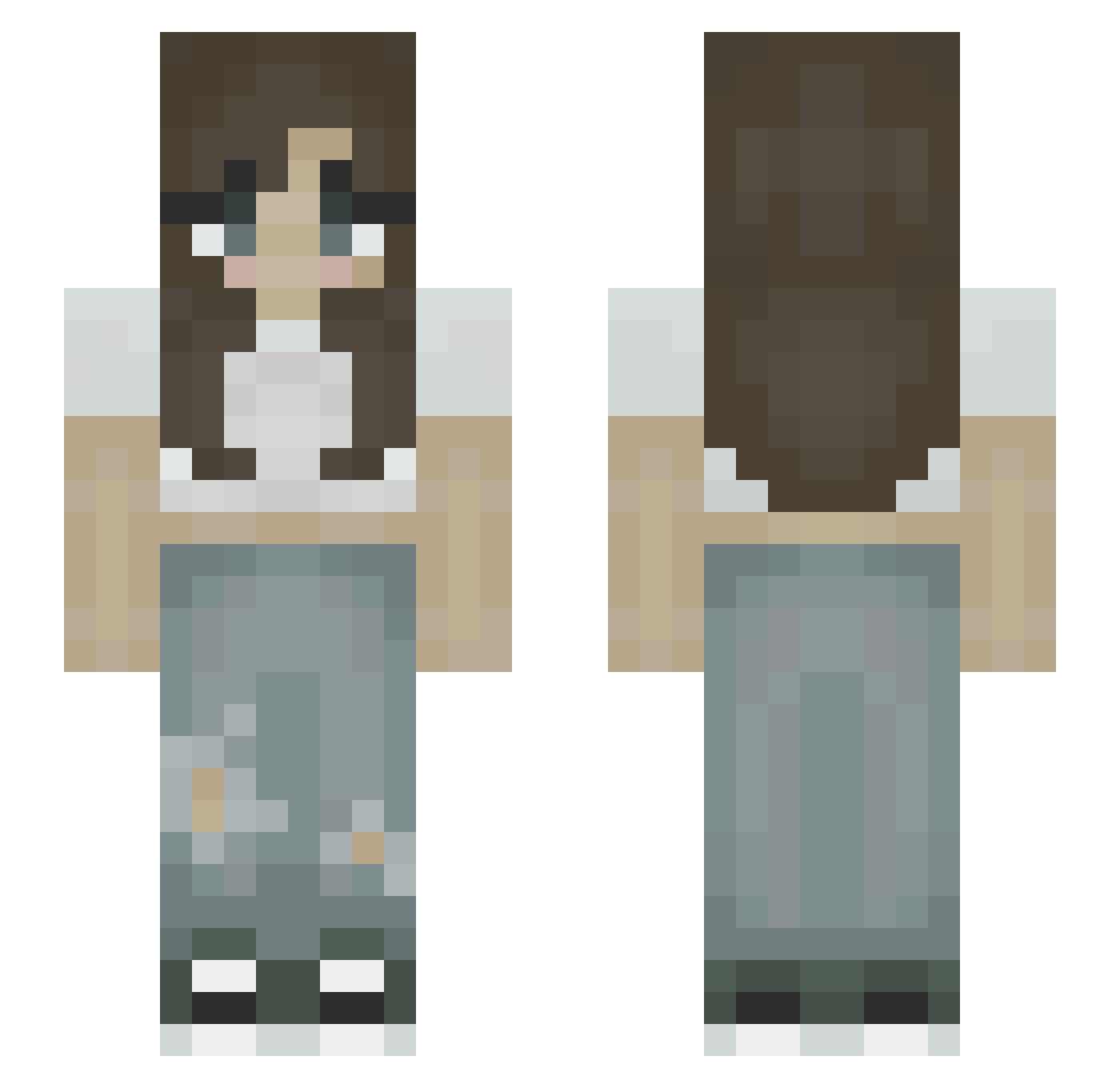 Evelina Minecraft skin, front and back view