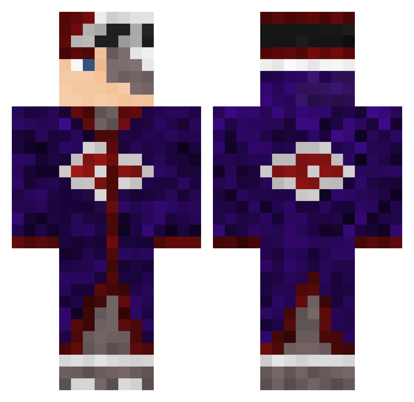 Traxure Minecraft skin, front and back view