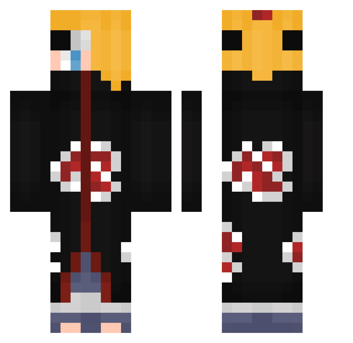 Snippz Minecraft skin, front and back view