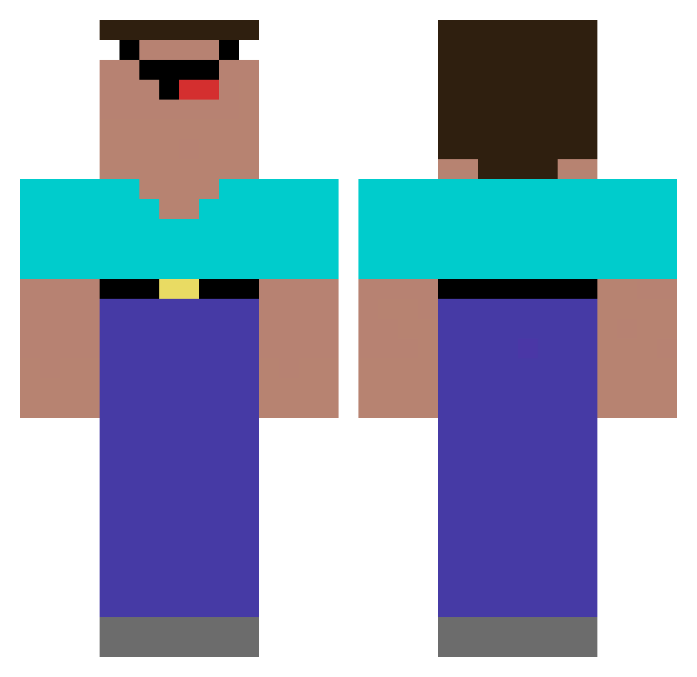 EazzClapps Minecraft skin, front and back view