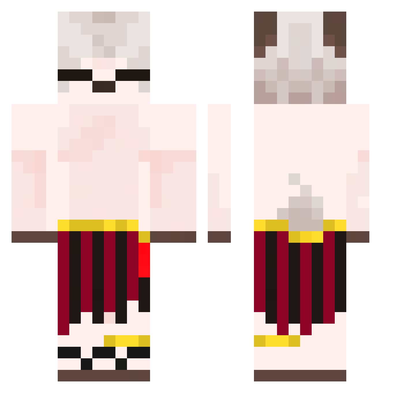Skrzatgaming Minecraft skin, front and back view