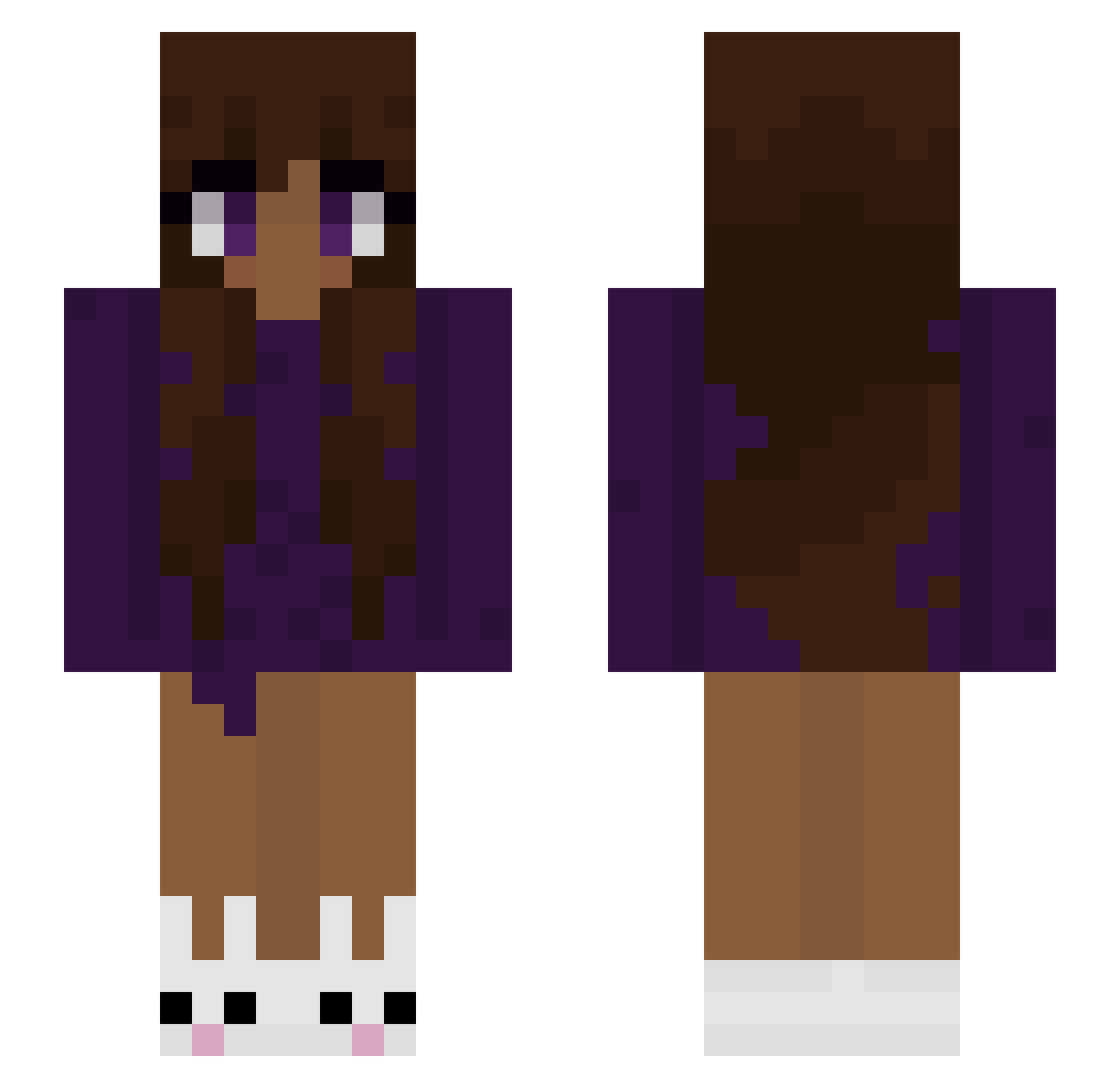 mimokka Minecraft skin, front and back view