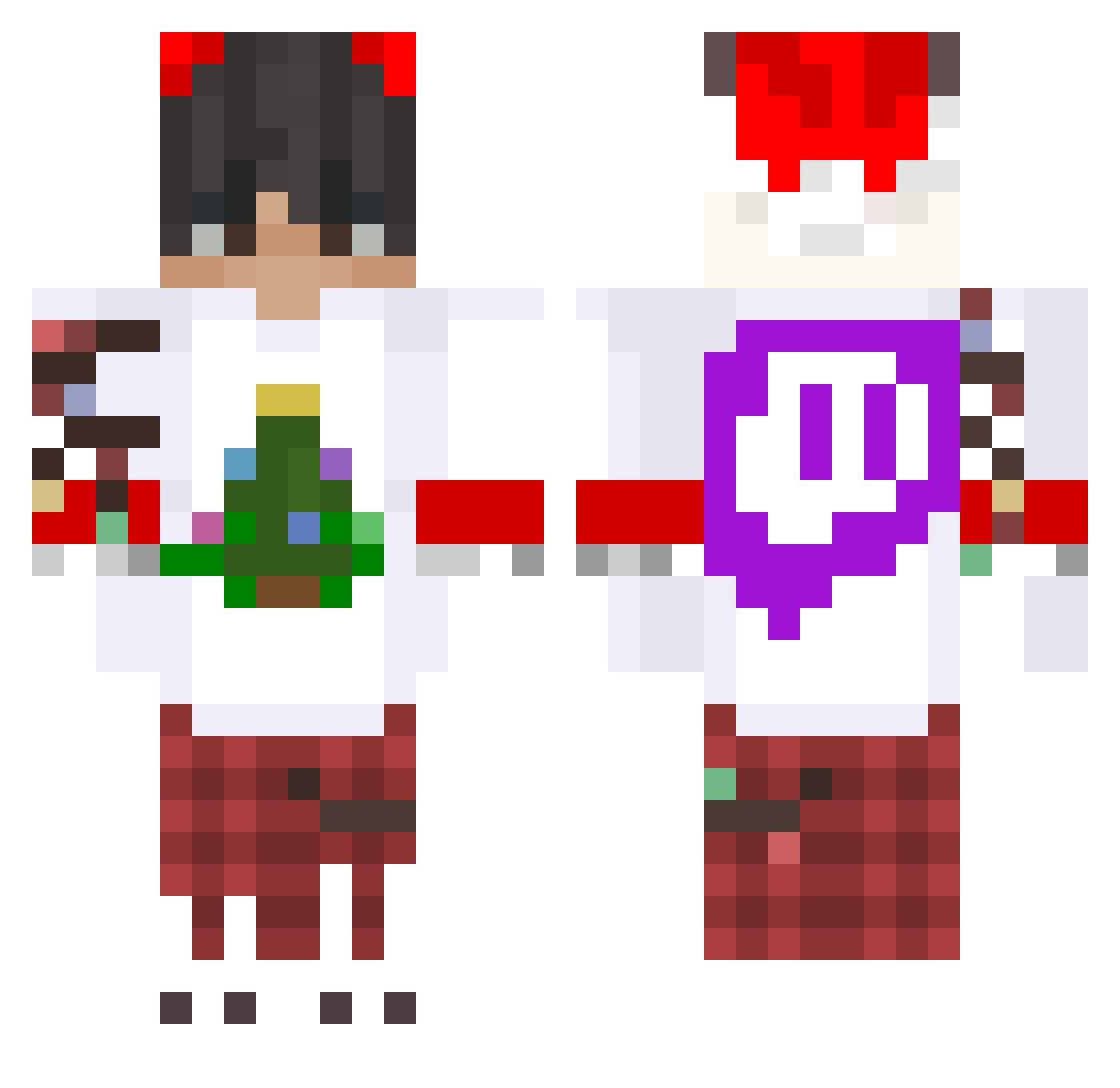 MoMaIv Minecraft skin, front and back view