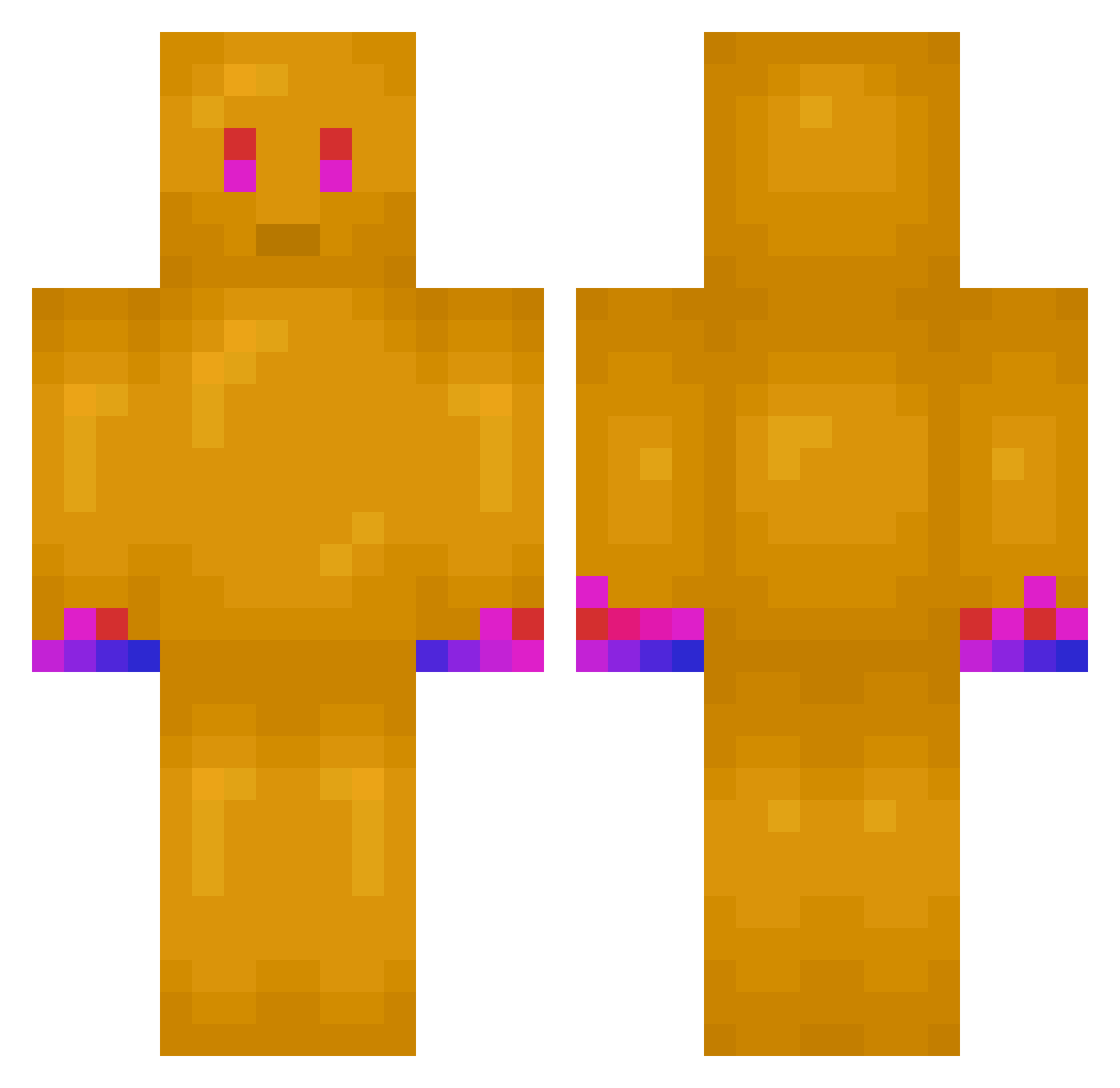 XFadel10X Minecraft skin, front and back view
