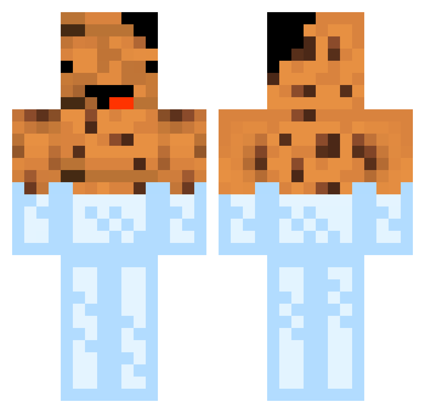 Milkiest Minecraft skin, front and back view
