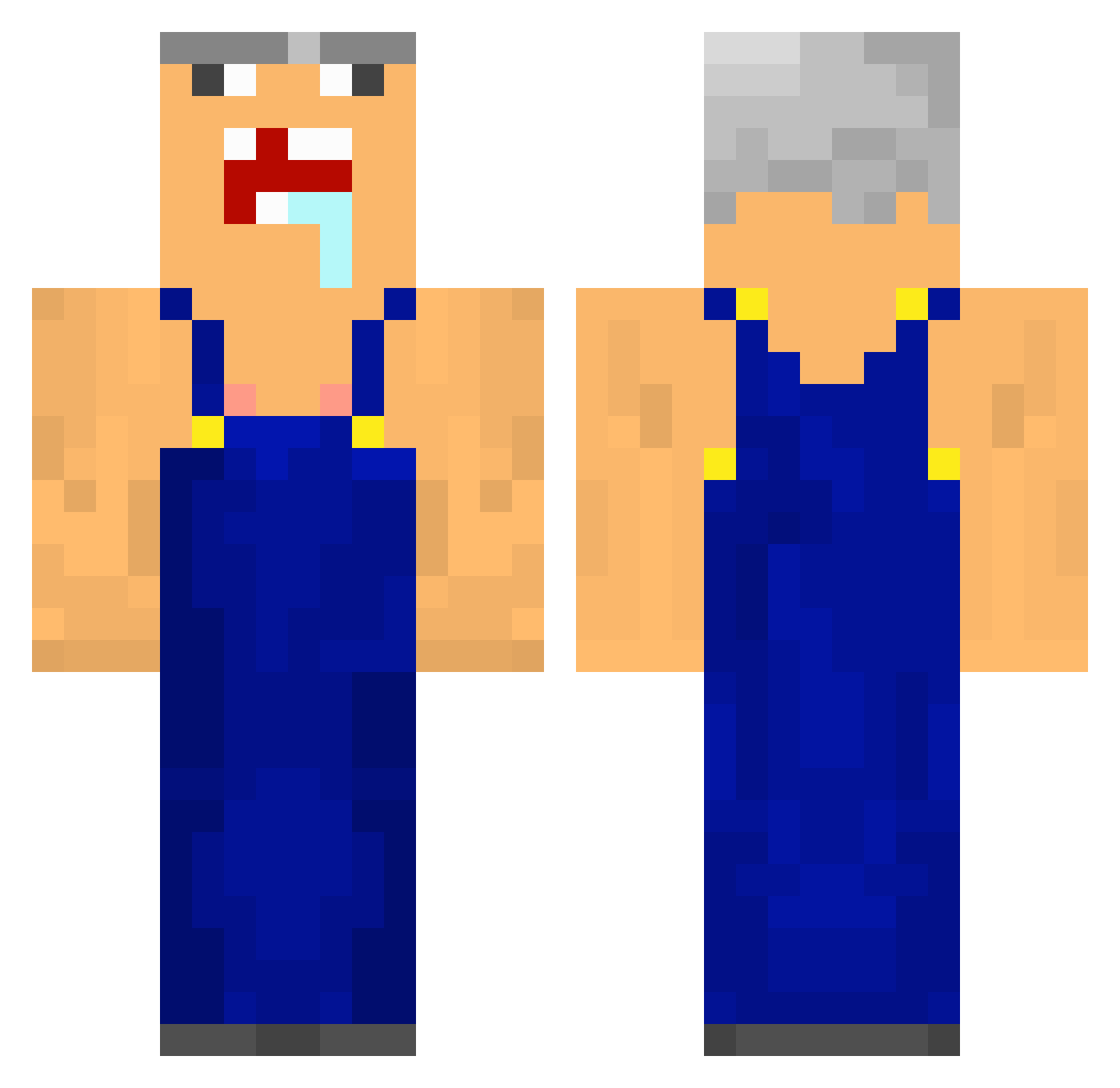 NandosGeezer100 Minecraft skin, front and back view