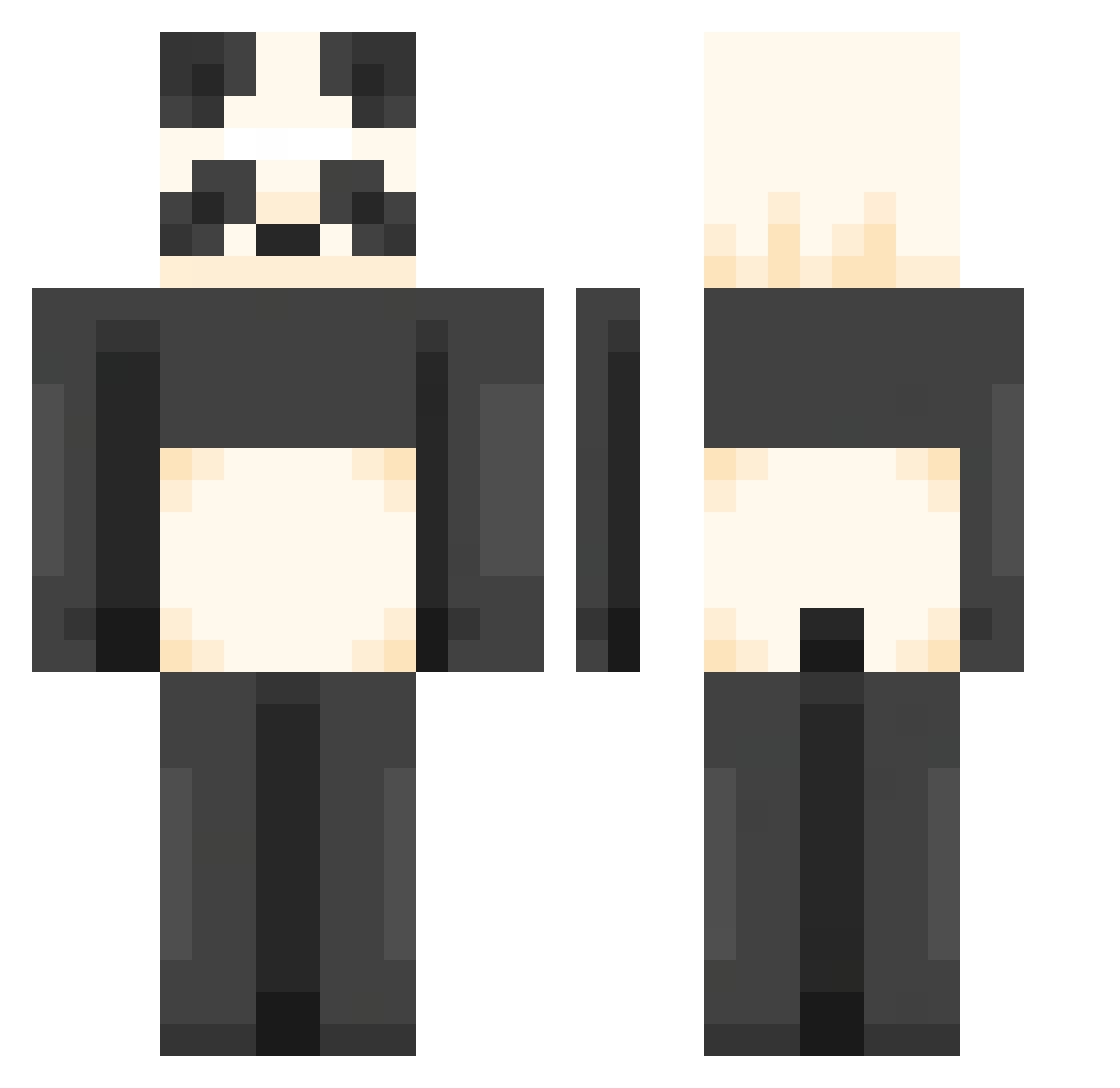 Grixky Minecraft skin, front and back view