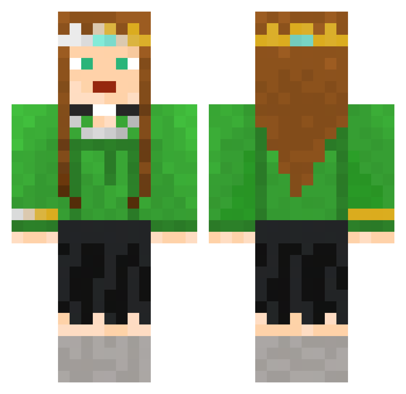transgamer1 Minecraft skin, front and back view