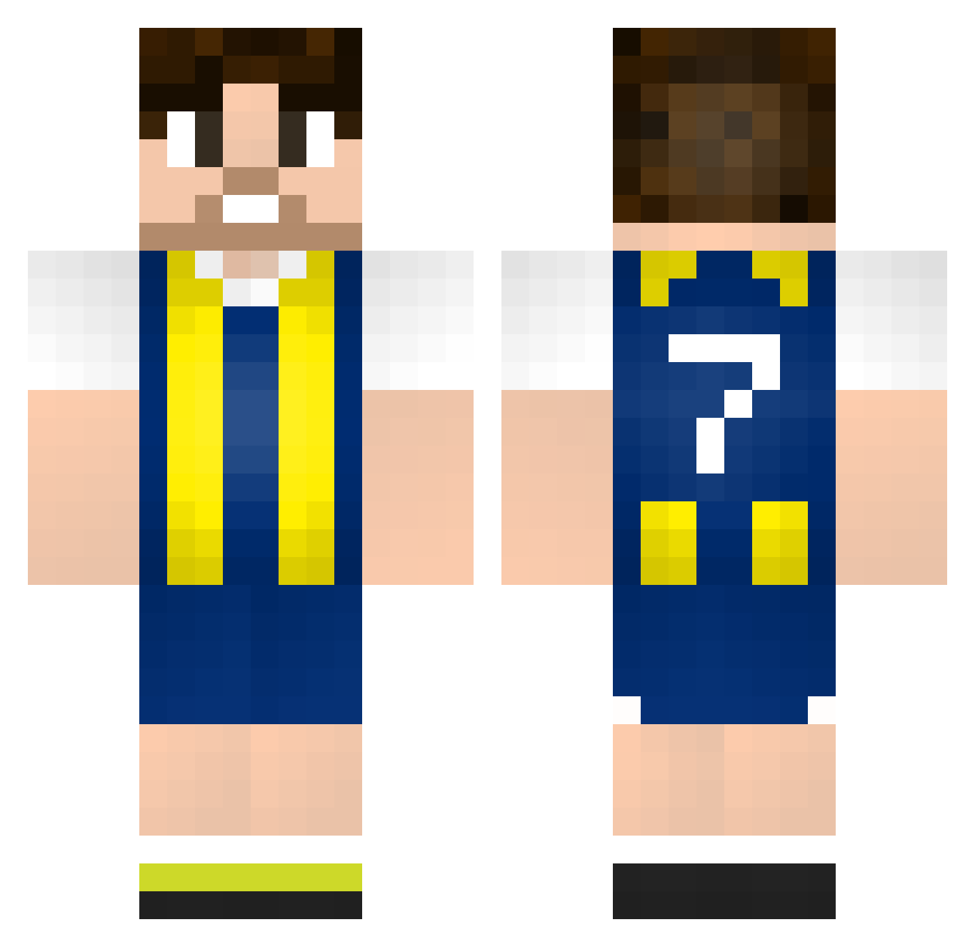 HalilArhann Minecraft skin, front and back view