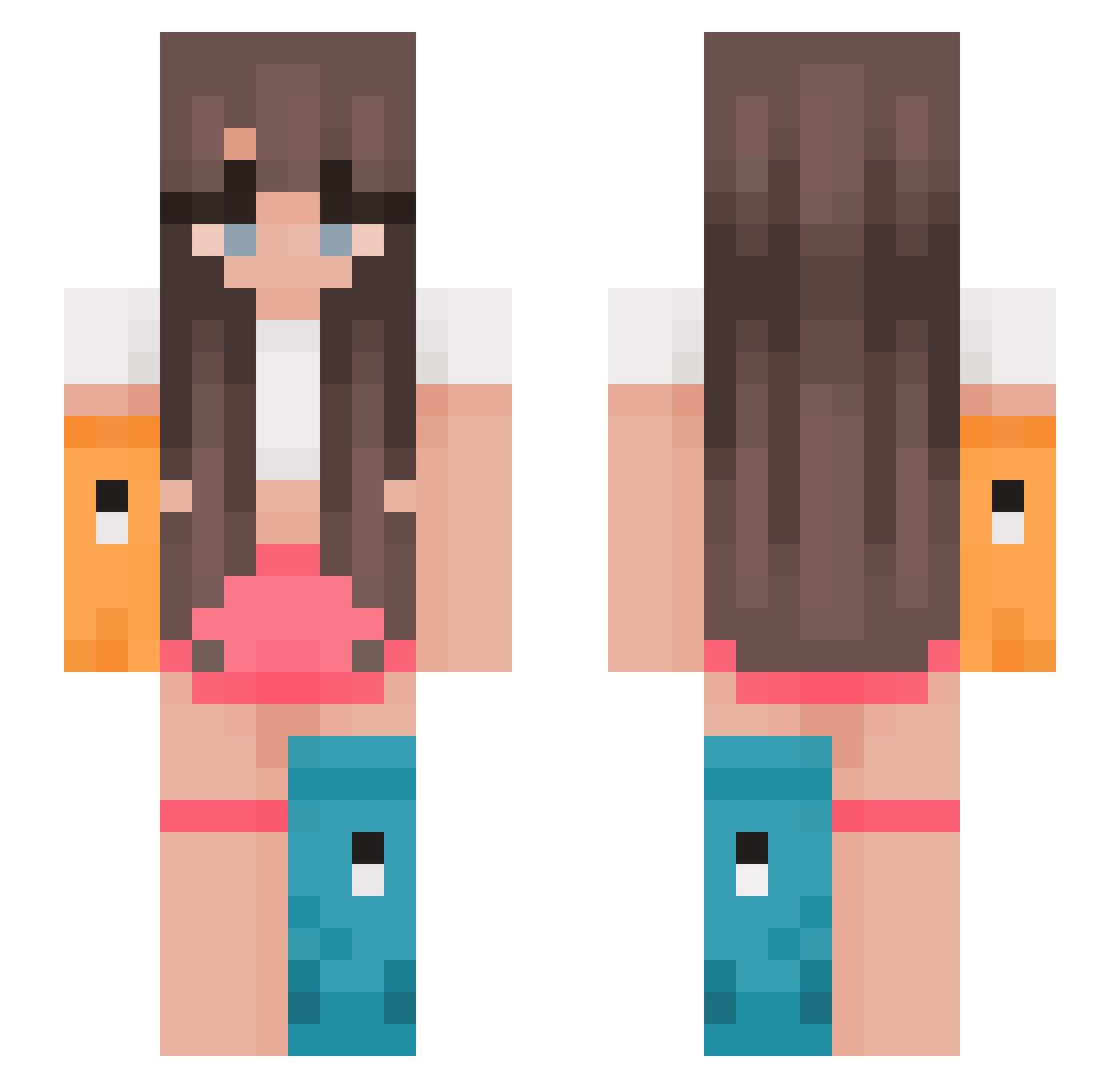 ZieleQ Minecraft skin, front and back view