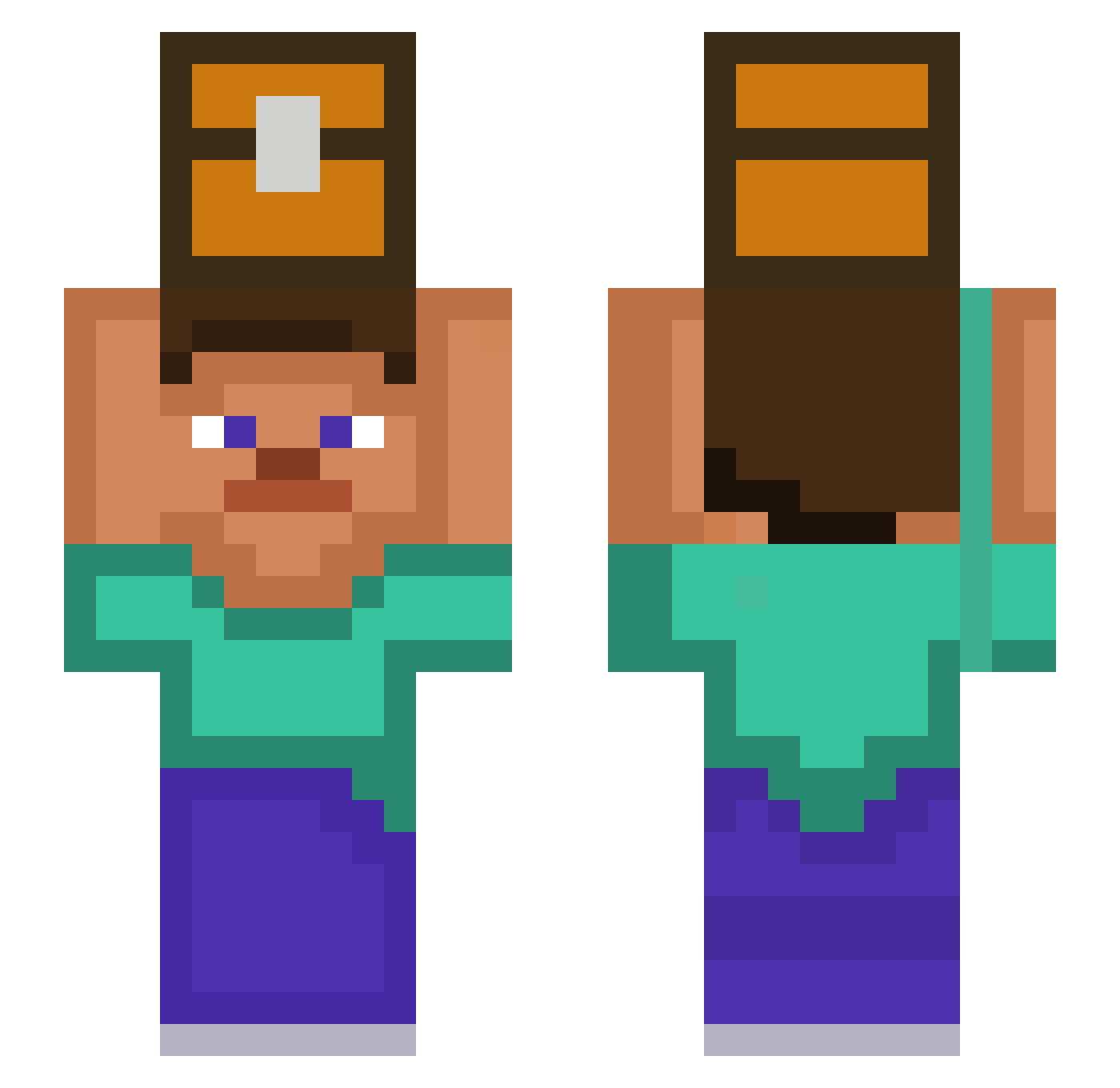 Pichipoy Minecraft skin, front and back view