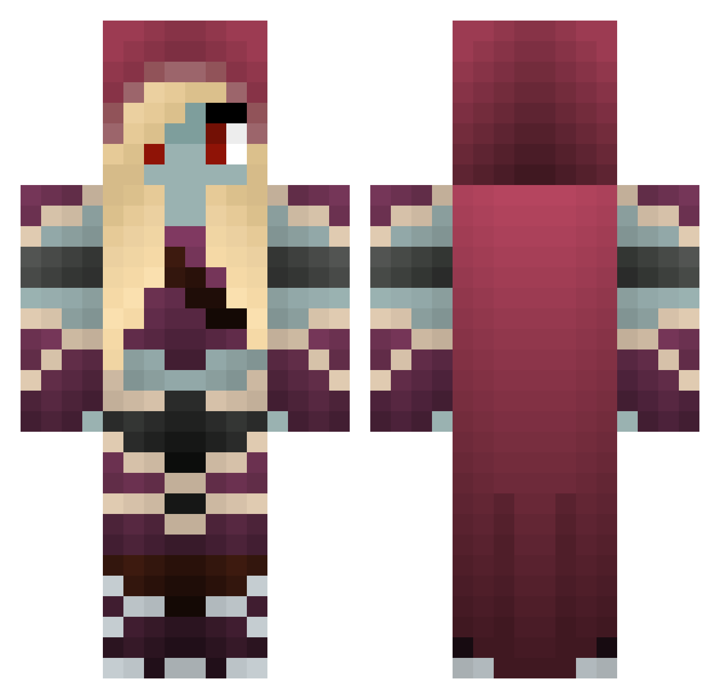 Soksis Minecraft skin, front and back view