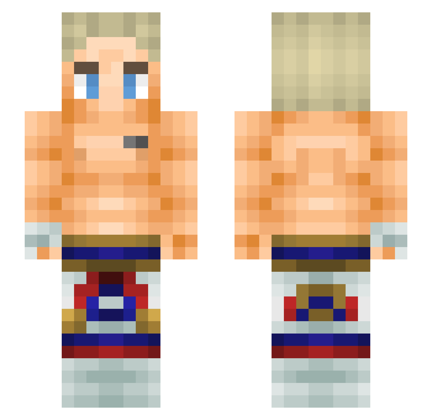 Jaarroho Minecraft skin, front and back view