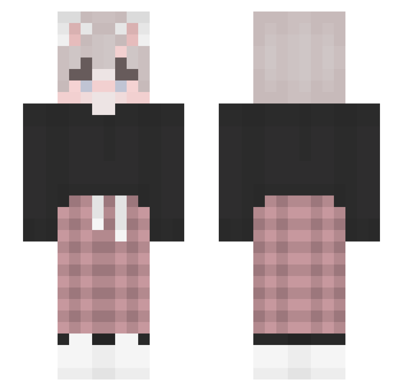 VectaBey Minecraft skin, front and back view