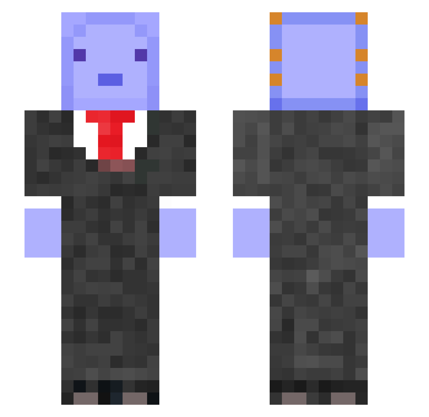 fredi1410 Minecraft skin, front and back view