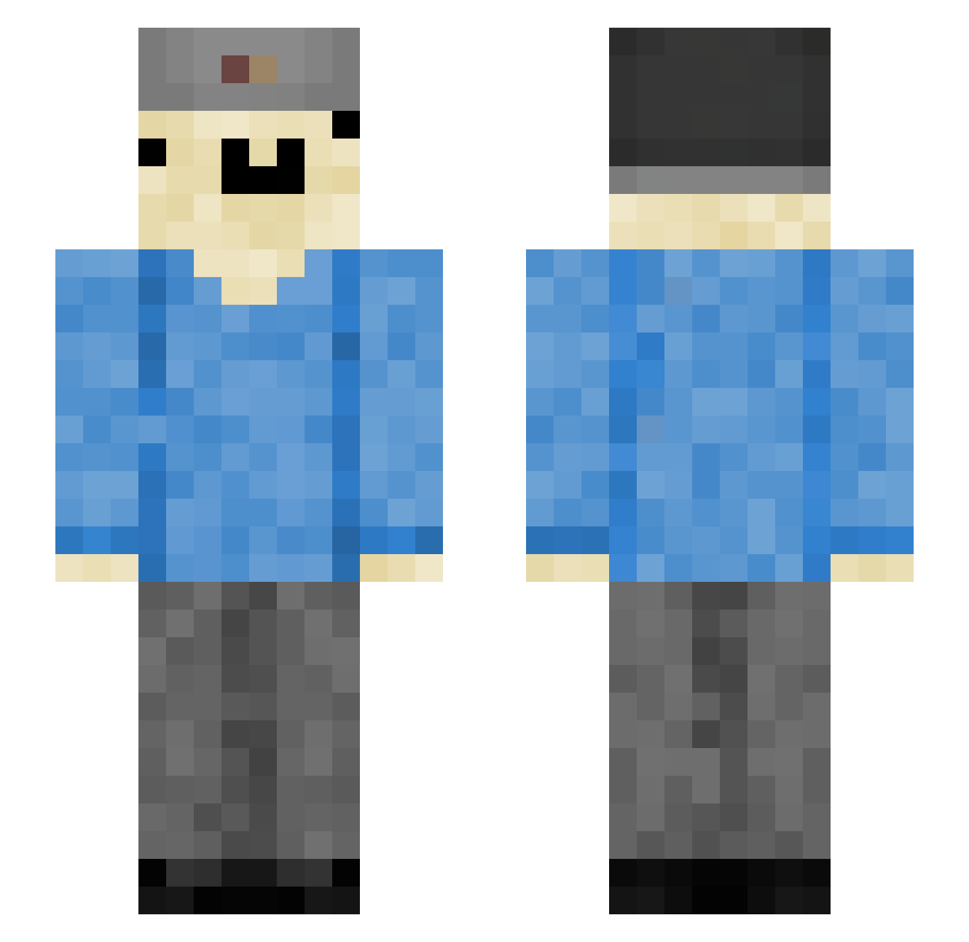Beherethen Minecraft skin, front and back view