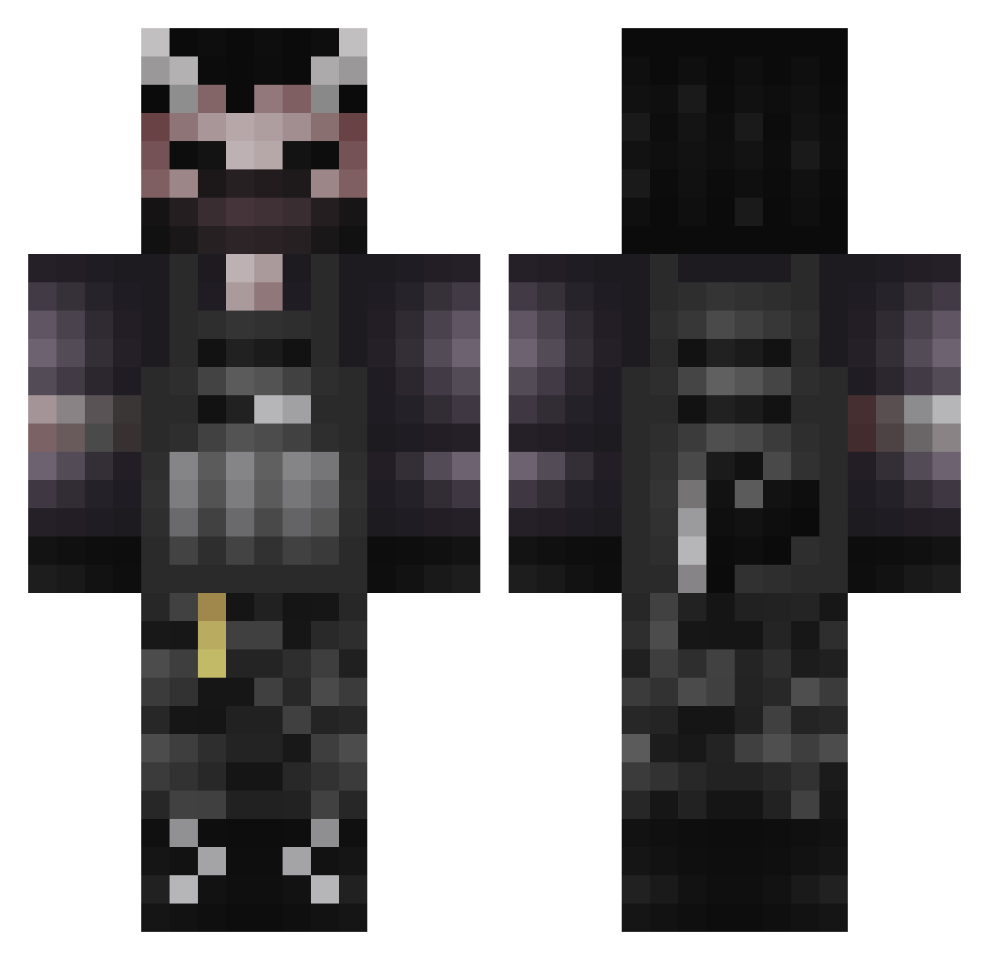 AnkuGold Minecraft skin, front and back view