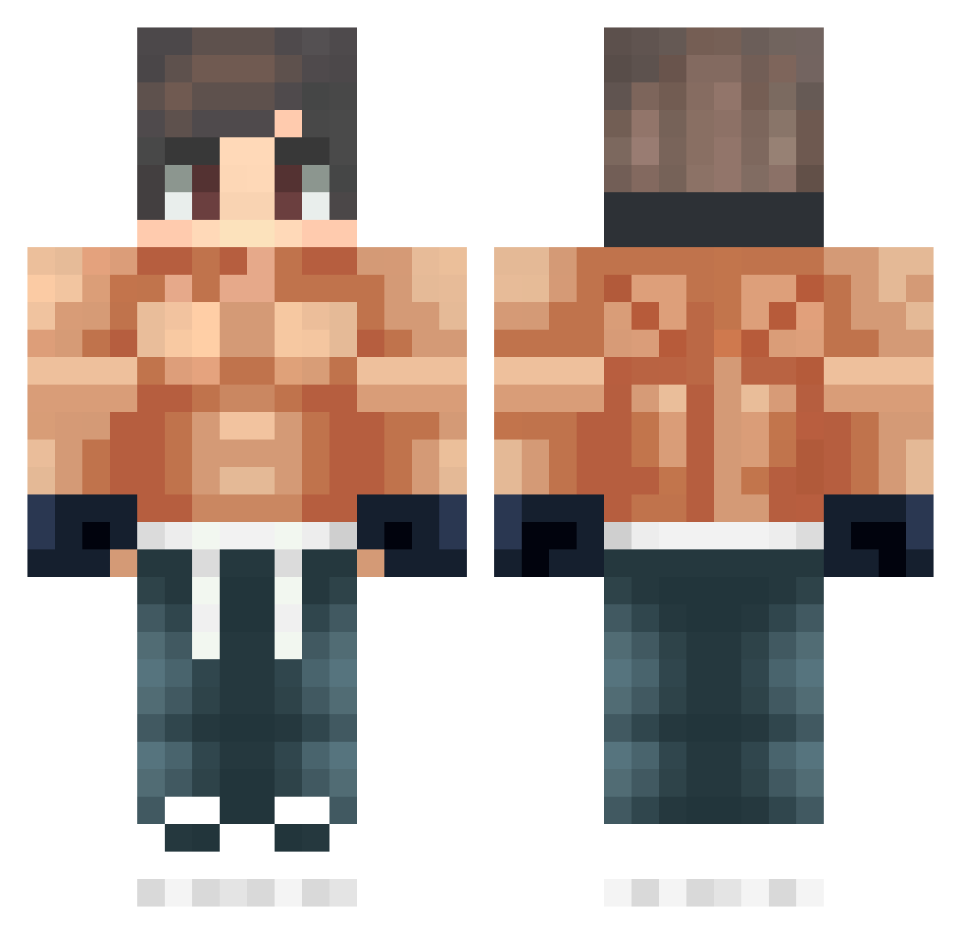 Wingus69 Minecraft skin, front and back view