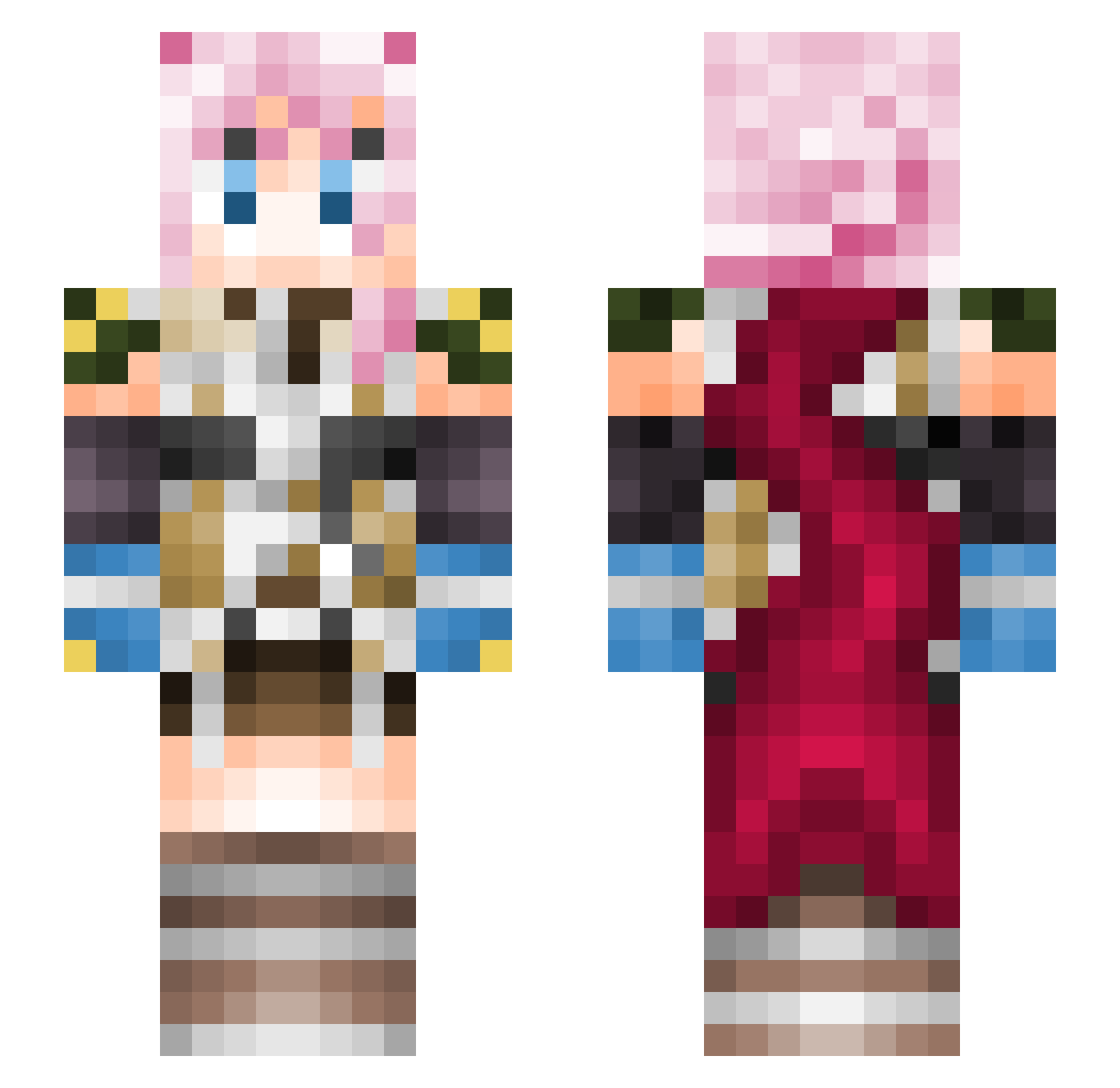 feltpeoplecancry Minecraft skin, front and back view